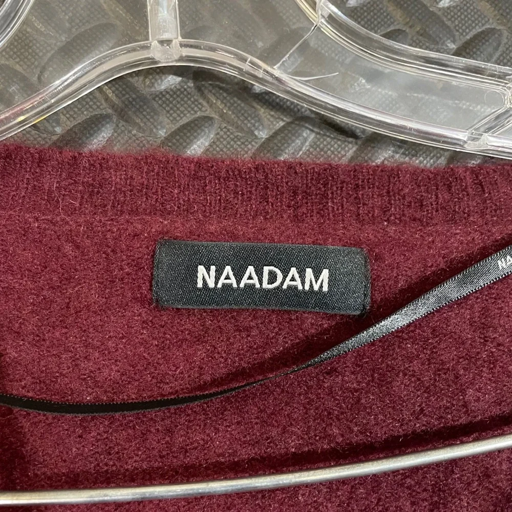 NAADAM 100% Cashmere Red Scoop Neck Pullover Sweater Women's Size XS‎